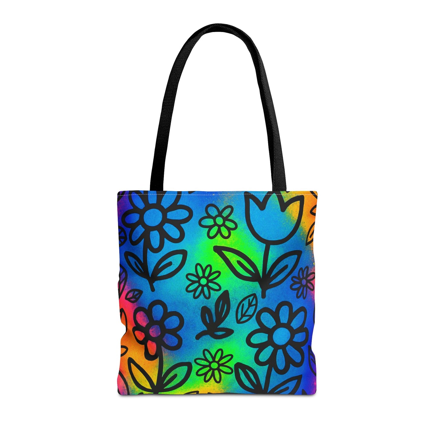 Rainbow Floral Tote Bag | Colorful Reusable Shopper