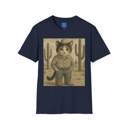 Cowboy Cat Western Graphic T-Shirt, Vintage Country Style Tee