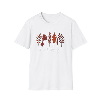 Second Spring Fall Shirt  Autumn Leaves TShirt  Neutral Cozy Thanksgiving Tee  Fall Graphic Tee for Women Unisex  TShirt