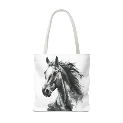 Black Stallion Tote Bag | Artistic Horse Lover Carryall