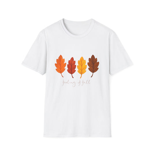 Feeling of Fall Leaves Shirt Cozy Autumn Graphic Tee Unisex Soft style T Shirt