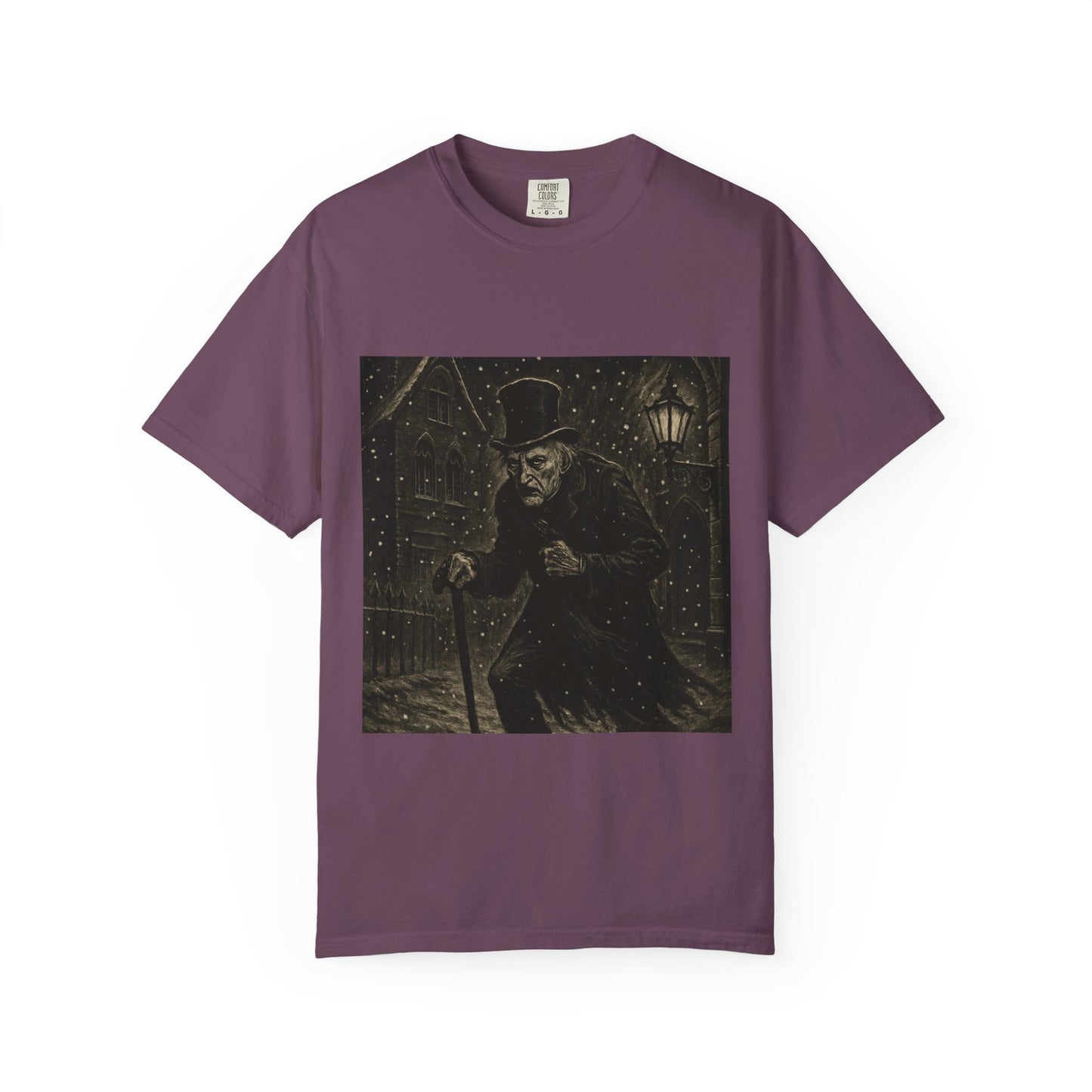 Gothic Scrooge T Shirt Dark Christmas Carol Shirt Vintage Haunted Dickens Tee Unisex Garment Dyed T shirt