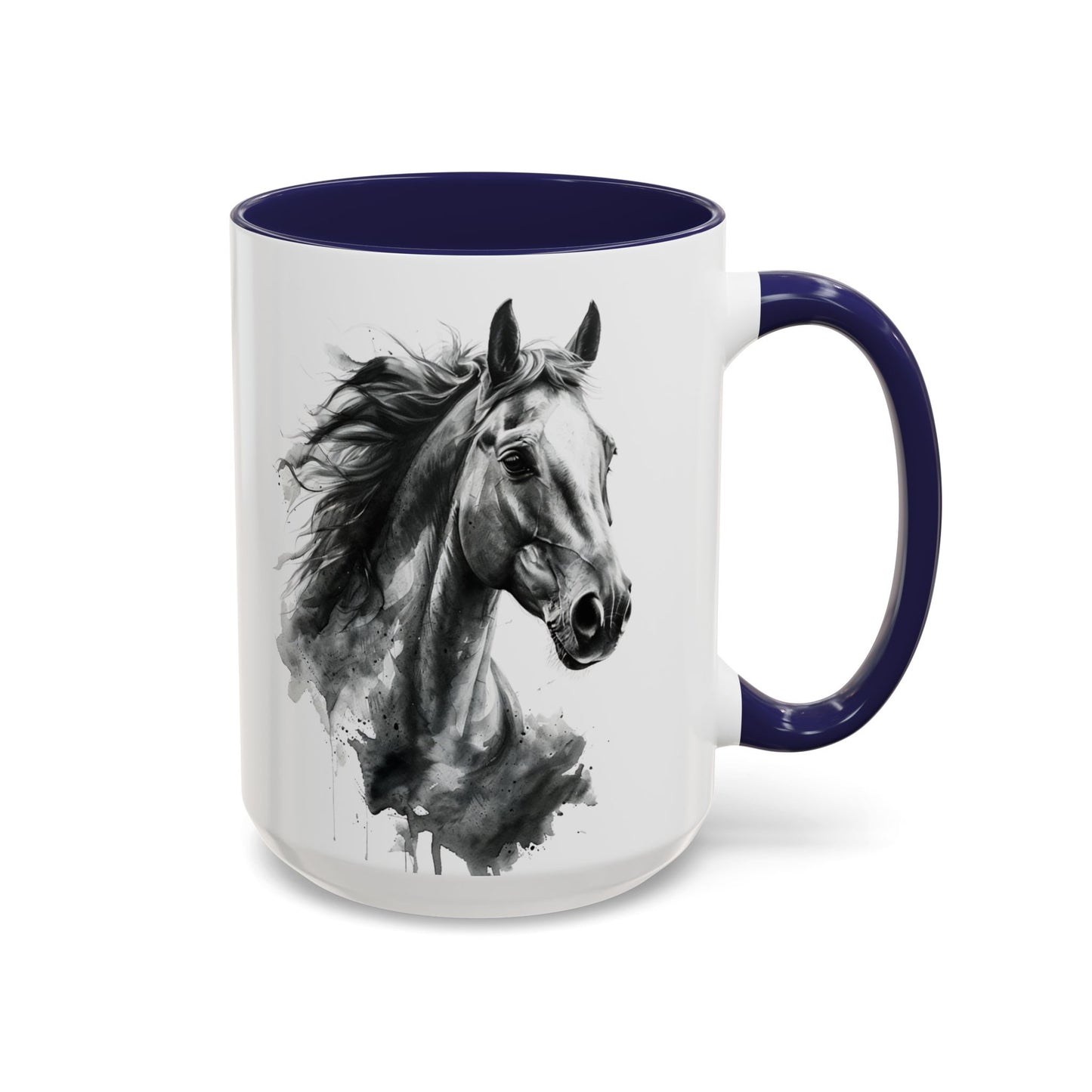 Black Horse Coffee Mug Western Cowboy Horse Art Cup