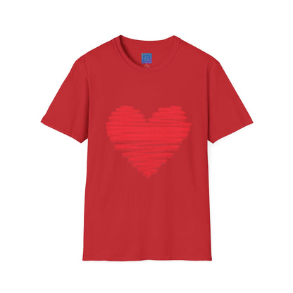 Red Scribble Heart T-Shirt | Hand Drawn Heart, Valentine Top