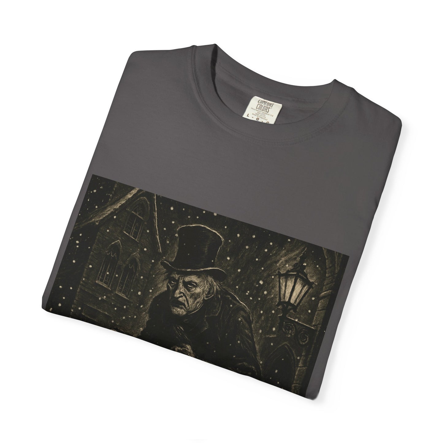 Gothic Scrooge T Shirt Dark Christmas Carol Shirt Vintage Haunted Dickens Tee Unisex Garment Dyed T shirt