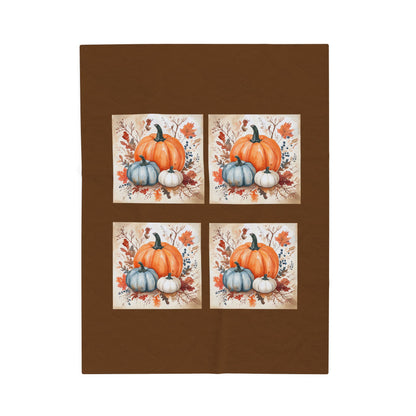 Pumpkin Fall Blanket, Cozy Autumn Decor Plush Throw