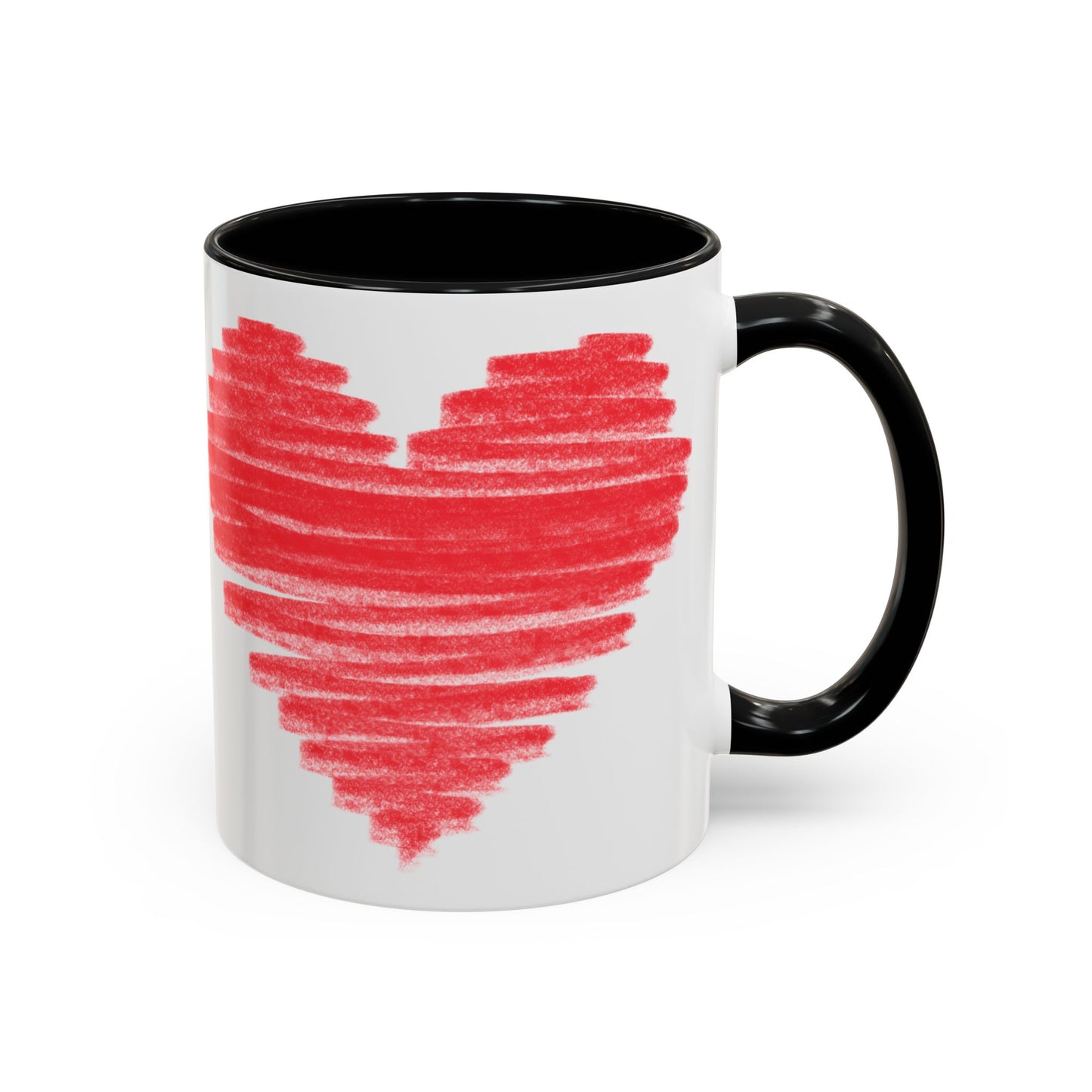 Red Scribble Heart Coffee Mug | Valentine Love Pattern Mug