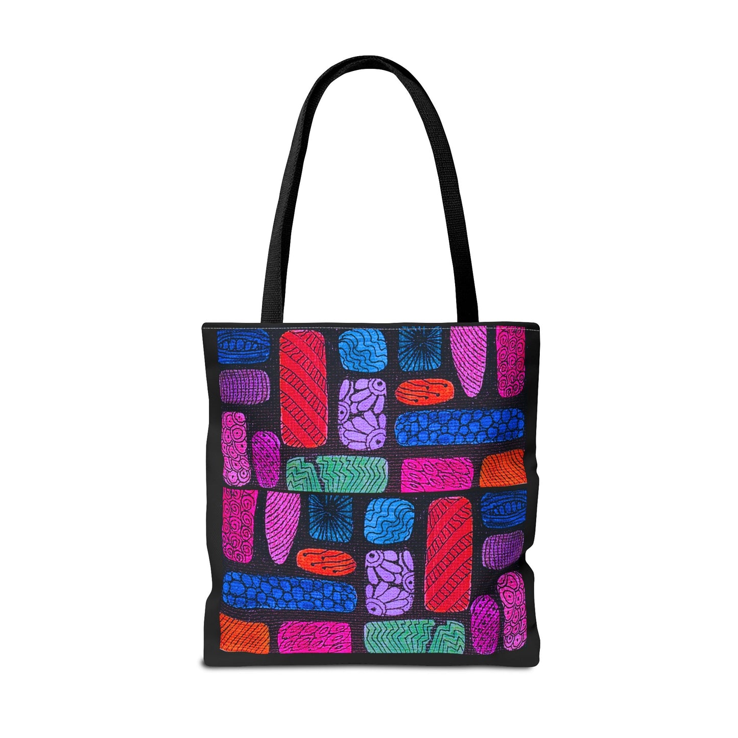 Colorful Abstract Bricks Tote Bag | Vibrant Geometric Pattern