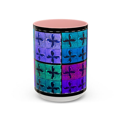 Blue Purple Tile Fleur-de-Lis Mug | Accent Coffee Mug