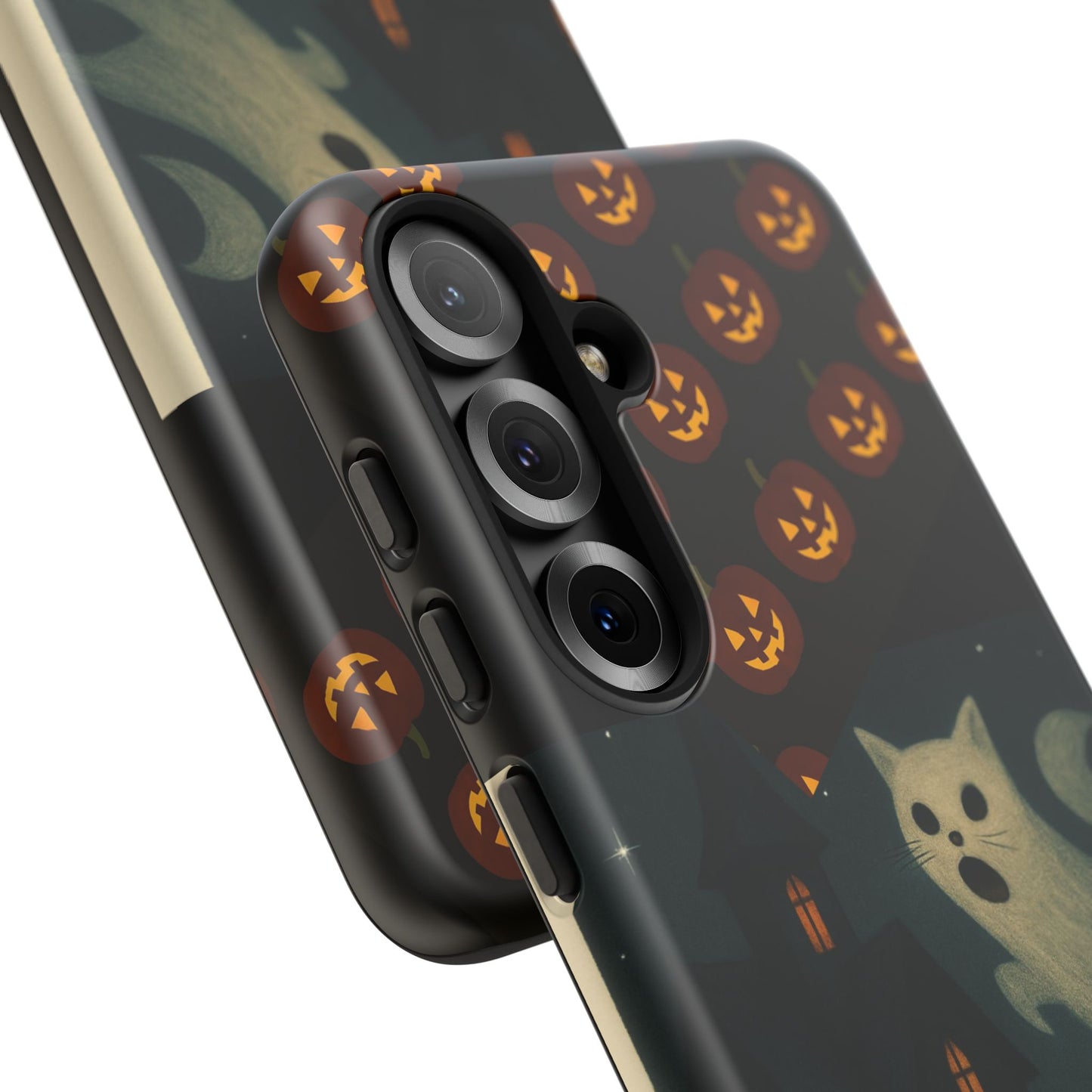 Phone Case, Halloween Haunted House Cat Ghost  iPhone 16, 15, 14, Pixel 8, 6 Samsung Galaxy 25, 24, 23
