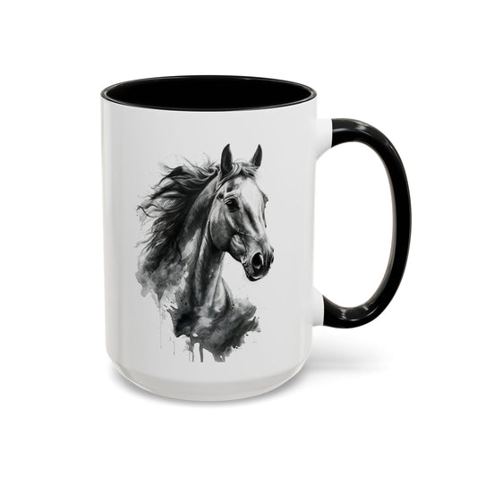 Black Horse Coffee Mug Western Cowboy Horse Art Cup