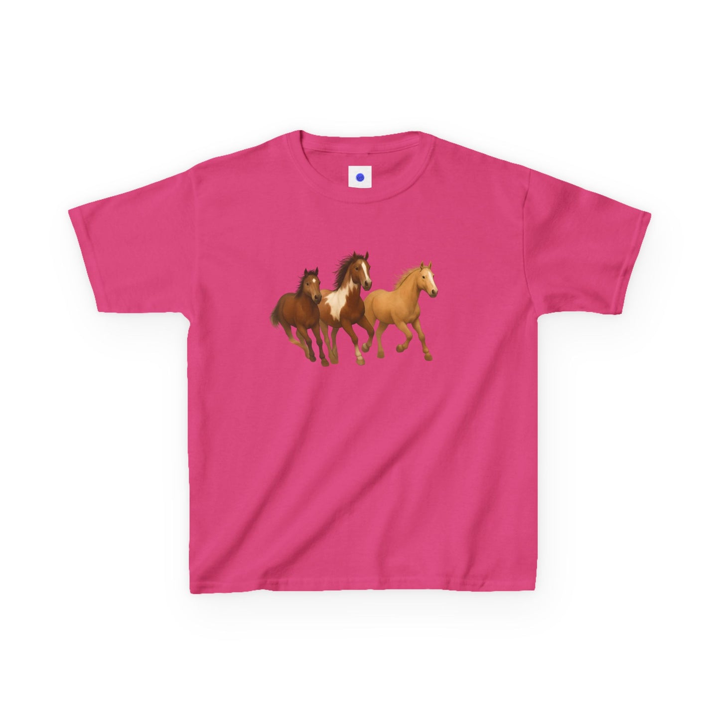 Kids Three Horse T shirt, Western, country, cute, Heavy Tee, fall, gallop, freedom