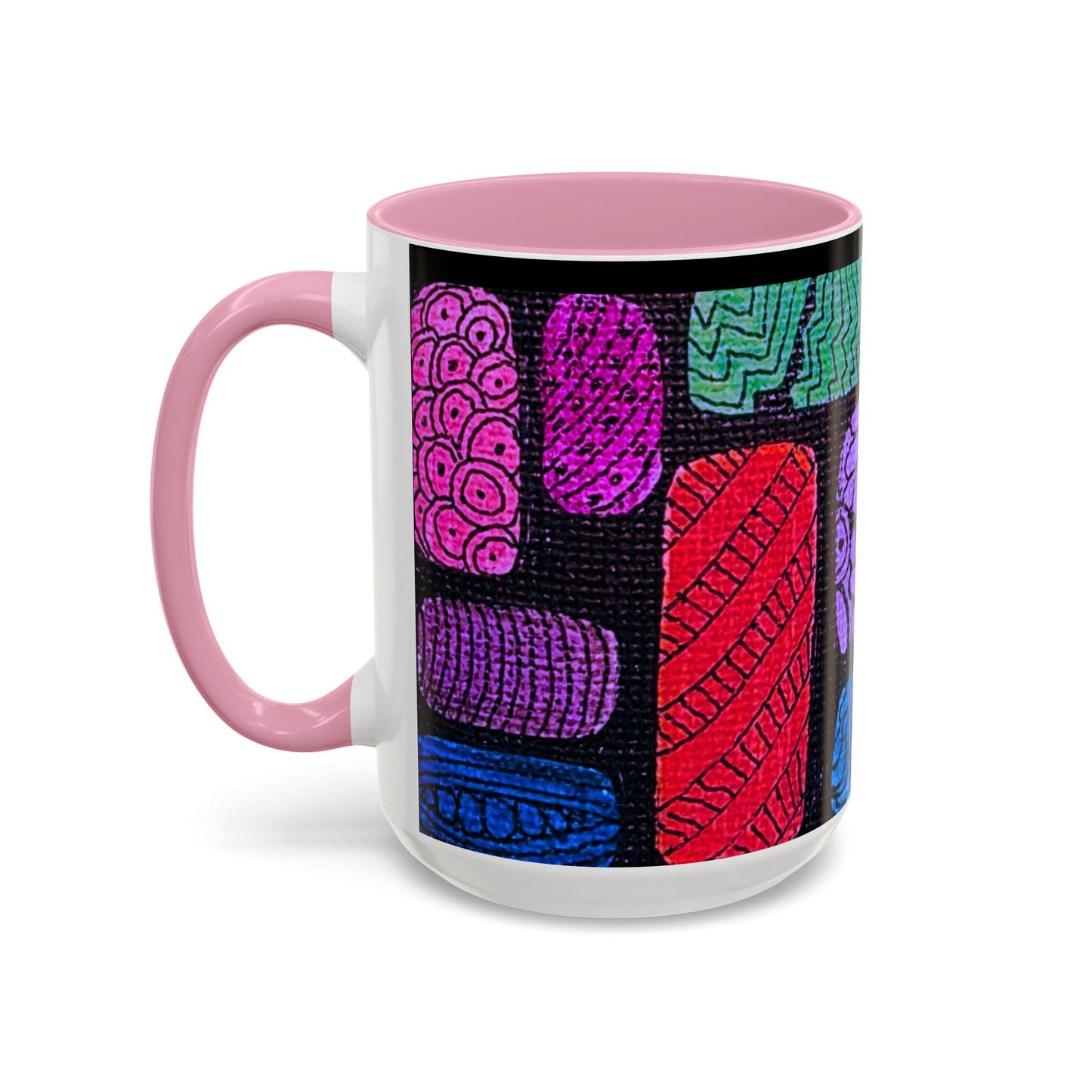 Colorful Abstract Pattern Mug | Vibrant Geometric Shapes Ceramic Mug