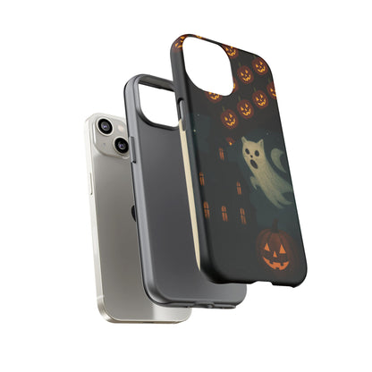 Phone Case, Halloween Haunted House Cat Ghost  iPhone 16, 15, 14, Pixel 8, 6 Samsung Galaxy 25, 24, 23