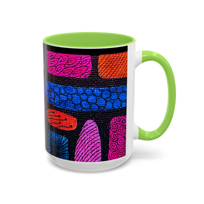 Colorful Abstract Pattern Mug | Vibrant Geometric Shapes Ceramic Mug