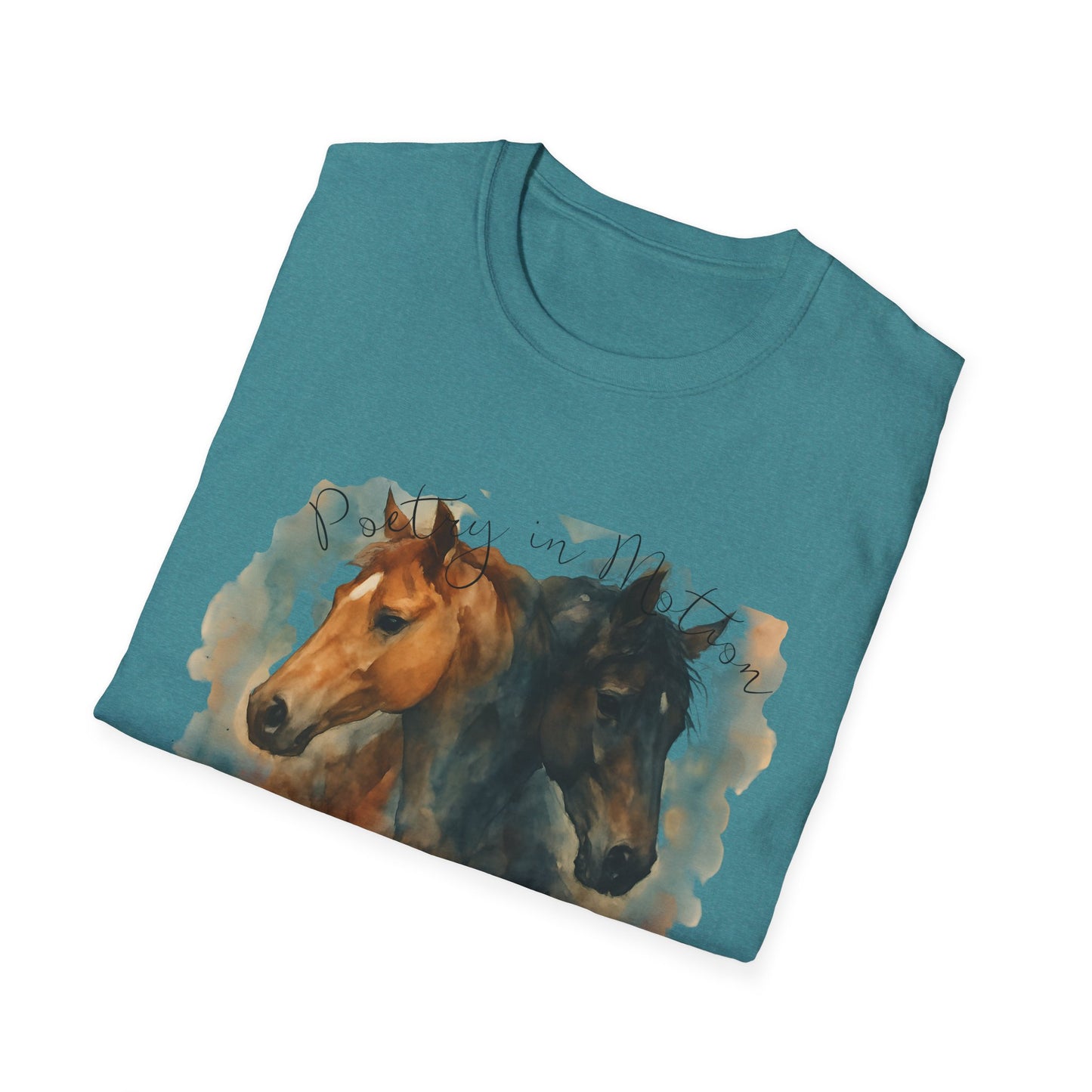 Poetry in Motion Horse T-Shirt Watercolor Horse Lover Shirt Artistic Equestrian Tee Gift for Women Unisex Soft style T-Shirt