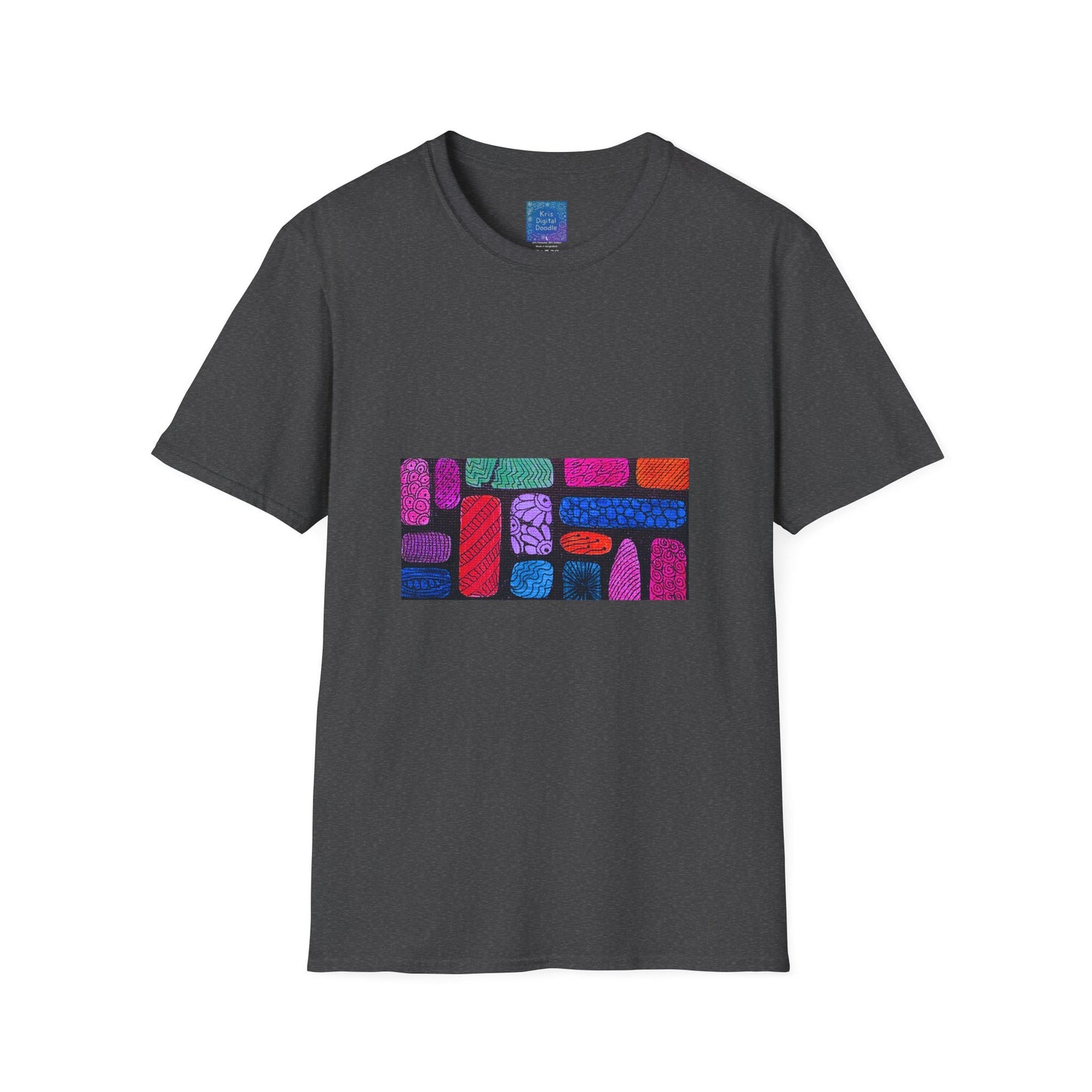 Colorful Abstract Blocks T-Shirt | Geometric Pattern, Bright Neon Artwork