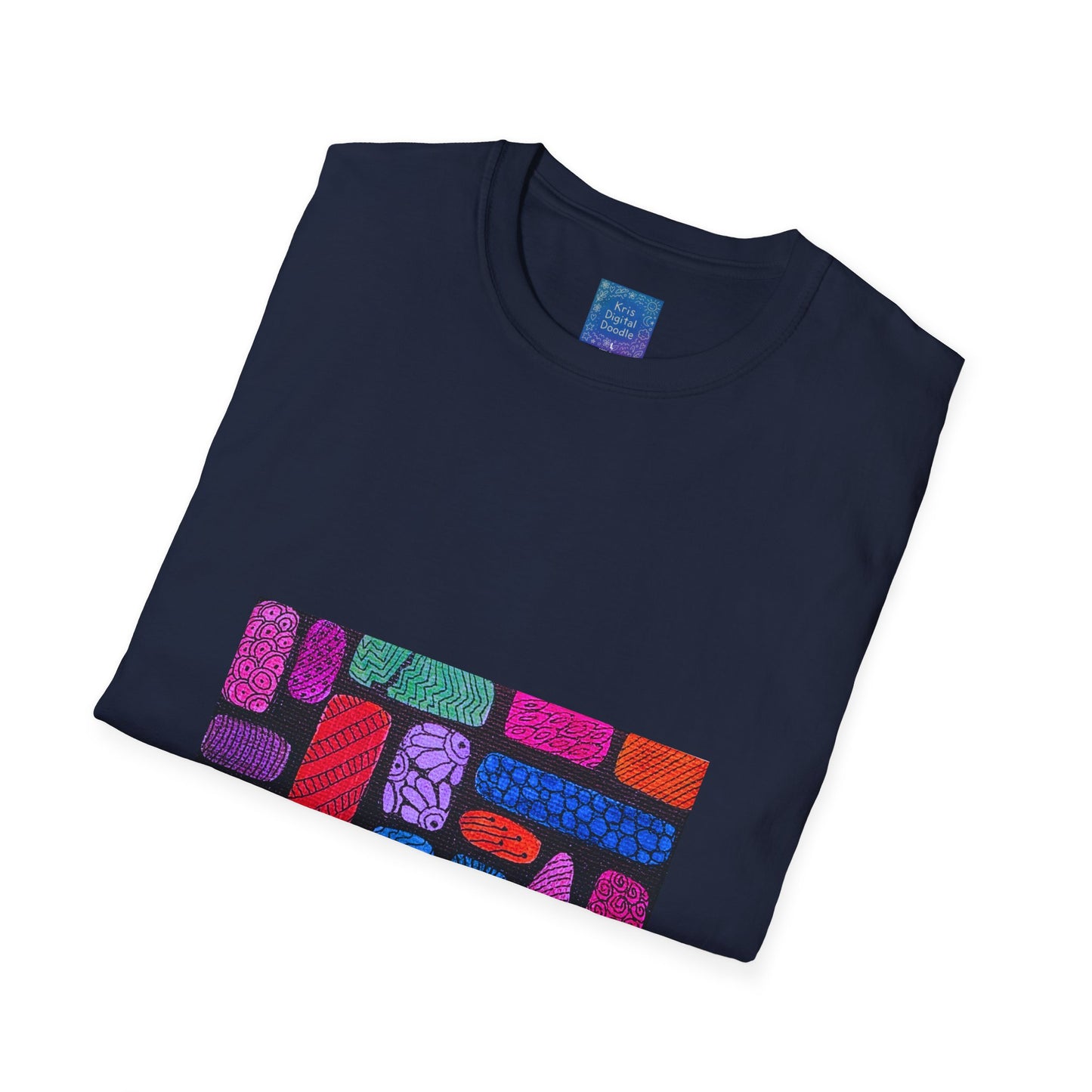 Colorful Abstract Blocks T-Shirt | Geometric Pattern, Bright Neon Artwork