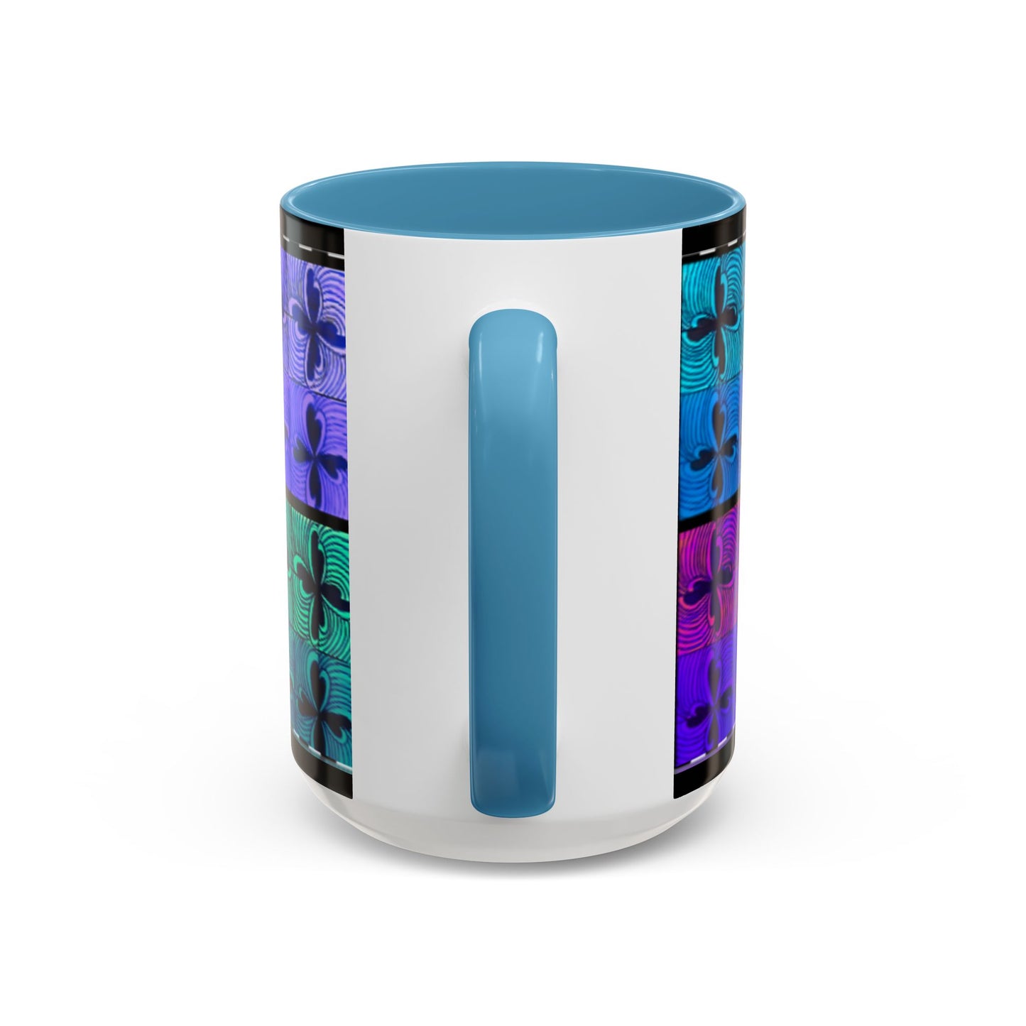 Blue Purple Tile Fleur-de-Lis Mug | Accent Coffee Mug