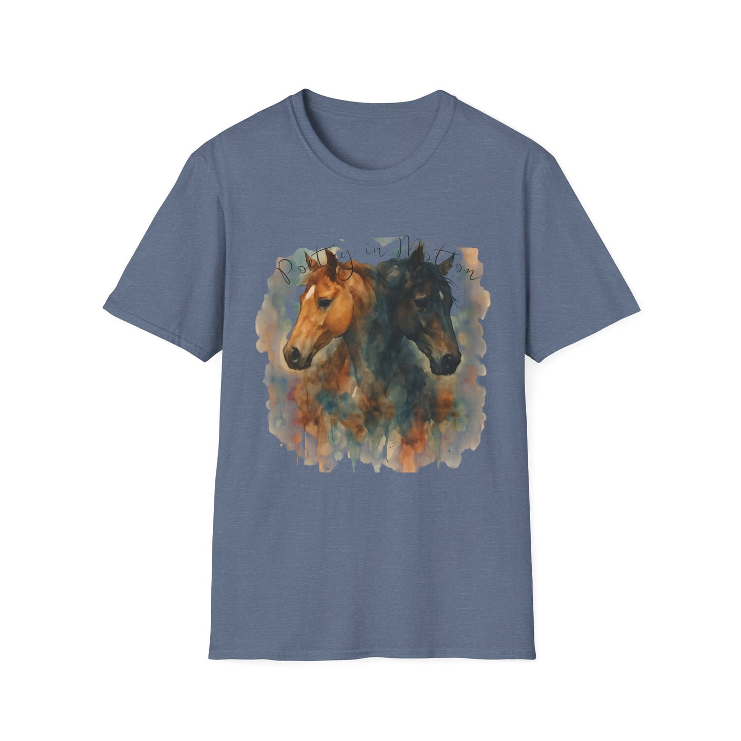 Poetry in Motion Horse T-Shirt Watercolor Horse Lover Shirt Artistic Equestrian Tee Gift for Women Unisex Soft style T-Shirt