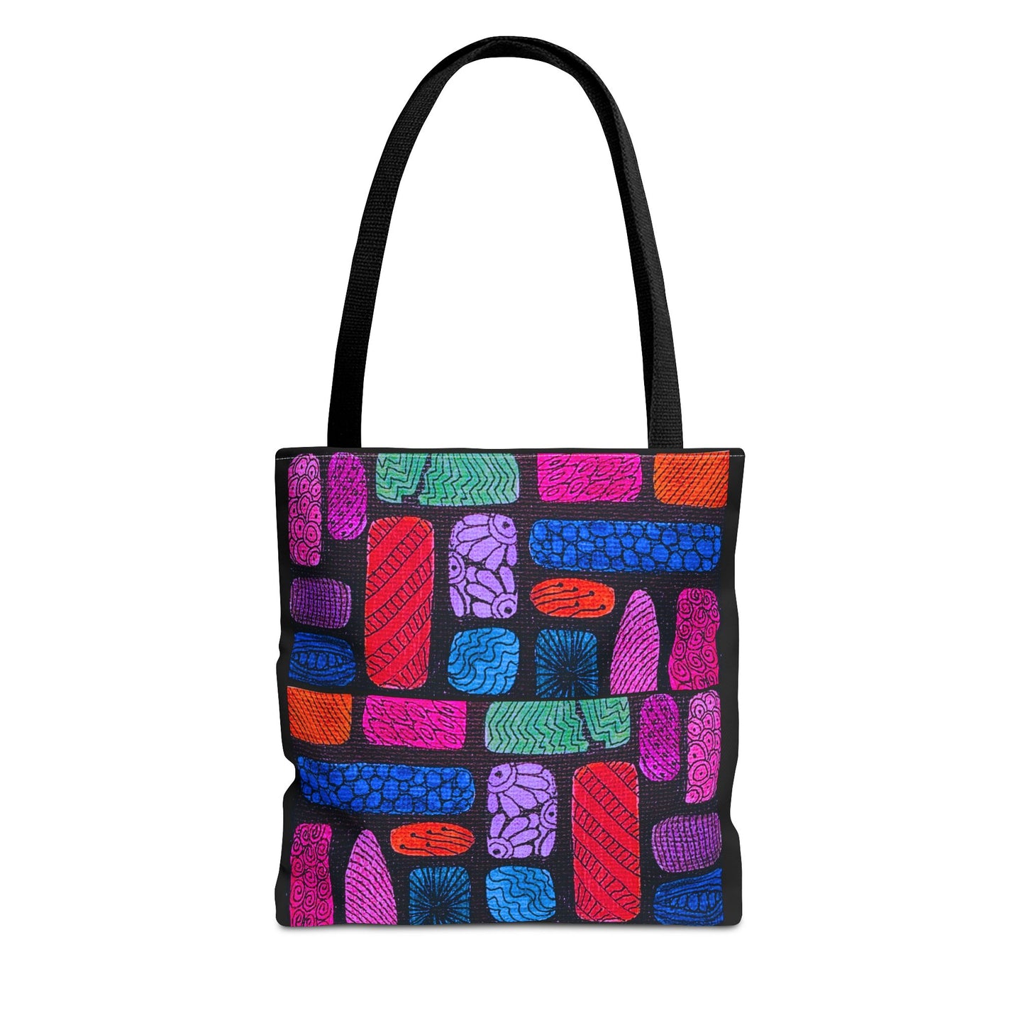 Colorful Abstract Bricks Tote Bag | Vibrant Geometric Pattern
