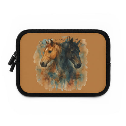 Horse Laptop Sleeve Poetry in Motion Equestrian Case  7in, 10in, 13in, 15in, 17in Rustic Horse Art Tech AccessoryLaptop Sleeve