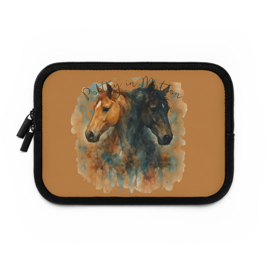 Horse Laptop Sleeve Poetry in Motion Equestrian Case  7in, 10in, 13in, 15in, 17in Rustic Horse Art Tech AccessoryLaptop Sleeve