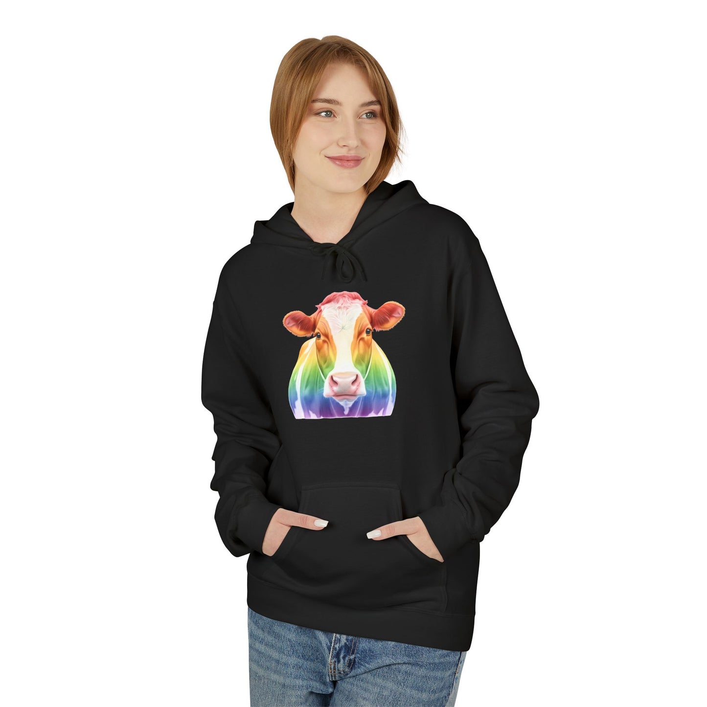 Colorful Rainbow Cow Hoodie Sweatshirt