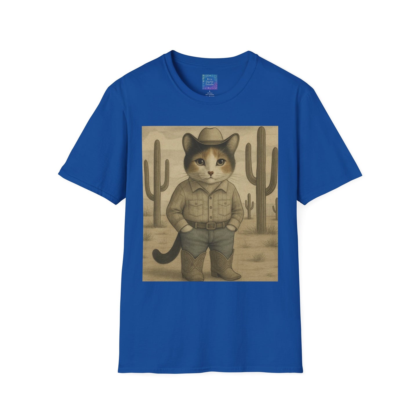 Cowboy Cat Western Graphic T-Shirt, Vintage Country Style Tee