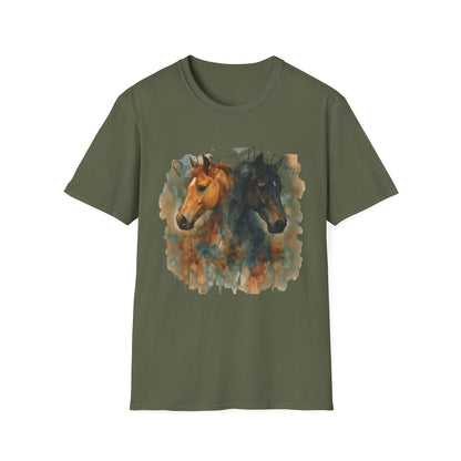 Poetry in Motion Horse T-Shirt Watercolor Horse Lover Shirt Artistic Equestrian Tee Gift for Women Unisex Soft style T-Shirt