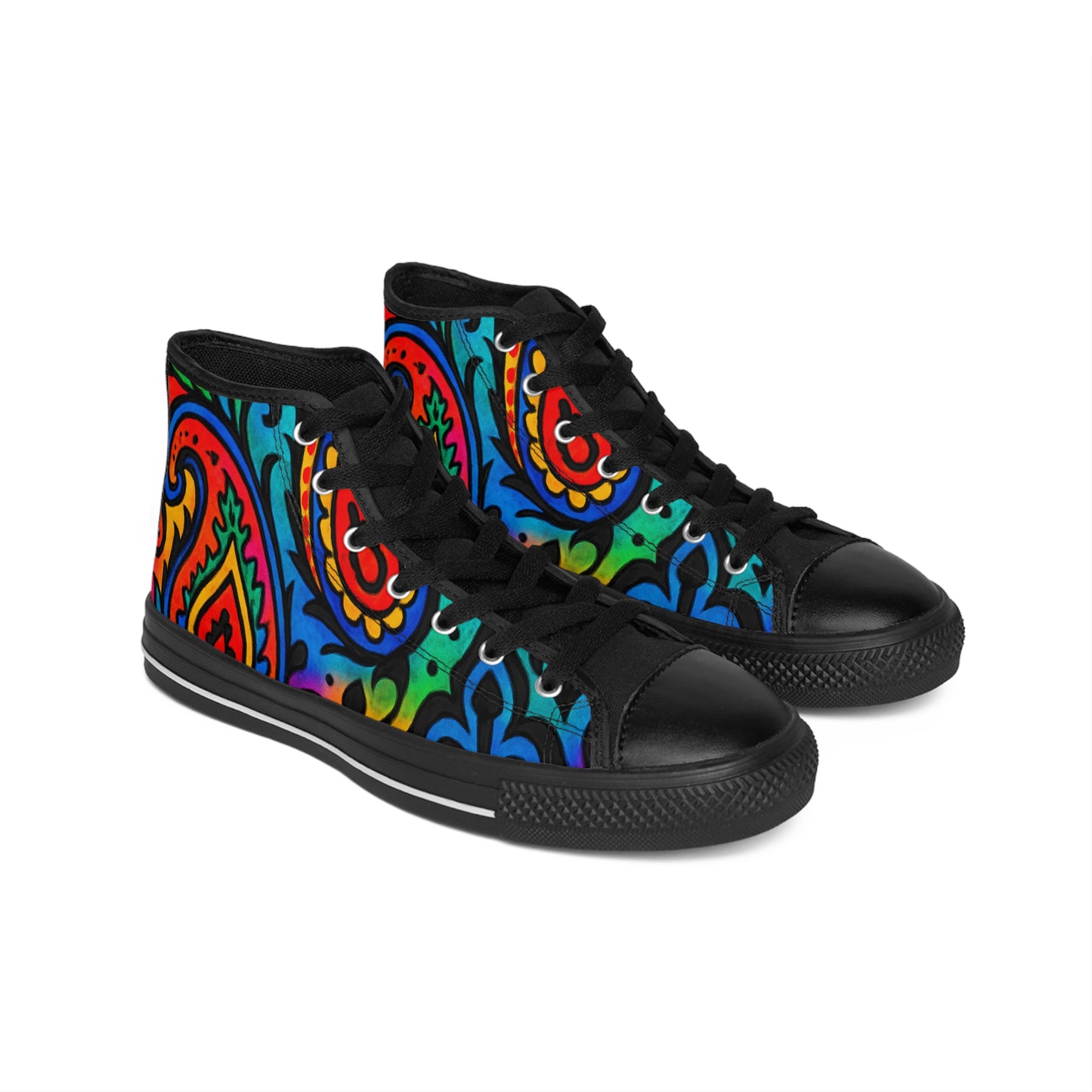 Colorful Paisley High Top Women's Classic Sneakers