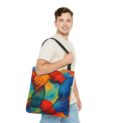 Unity Hands Tote Bag | Colorful Art Bag