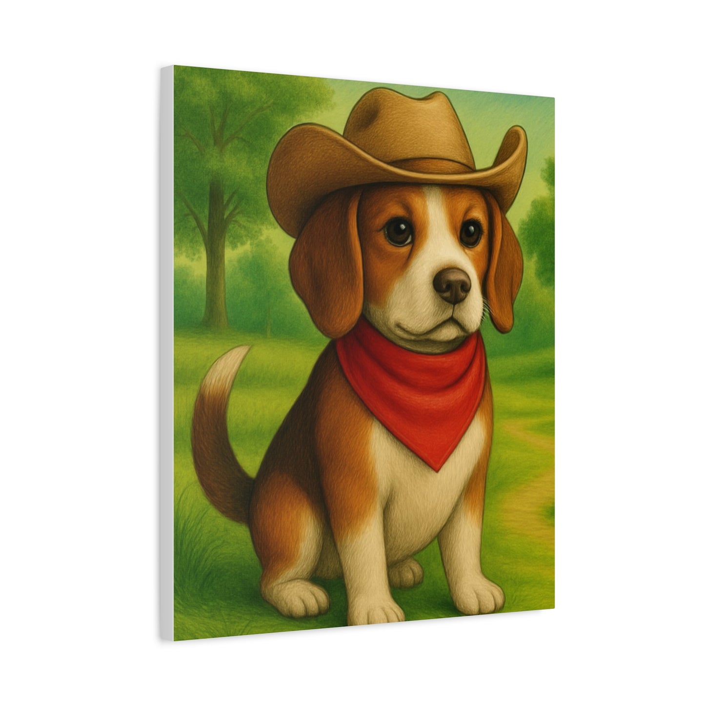 Canvas Wall Art, Country Dog Matte Print, Farm Nursery Decor, Cowboy Dog Barn Picture, 8x10 Rustic Farmhouse Painting, Western Home Decor,