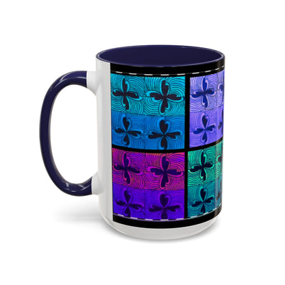 Blue Purple Tile Fleur-de-Lis Mug | Accent Coffee Mug