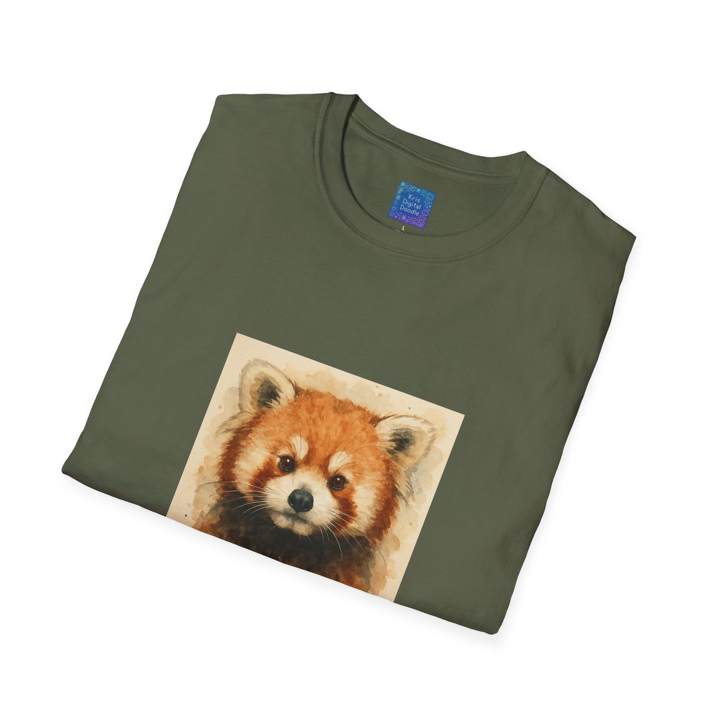 Red Panda Portrait T-Shirt | Watercolor Animal Illustration