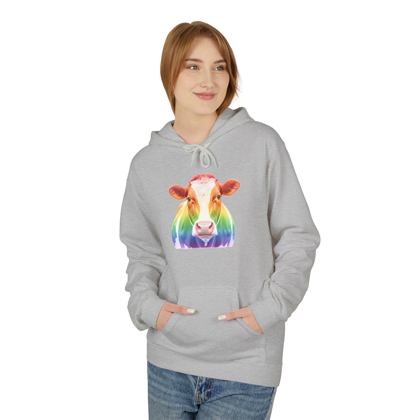 Colorful Rainbow Cow Hoodie Sweatshirt