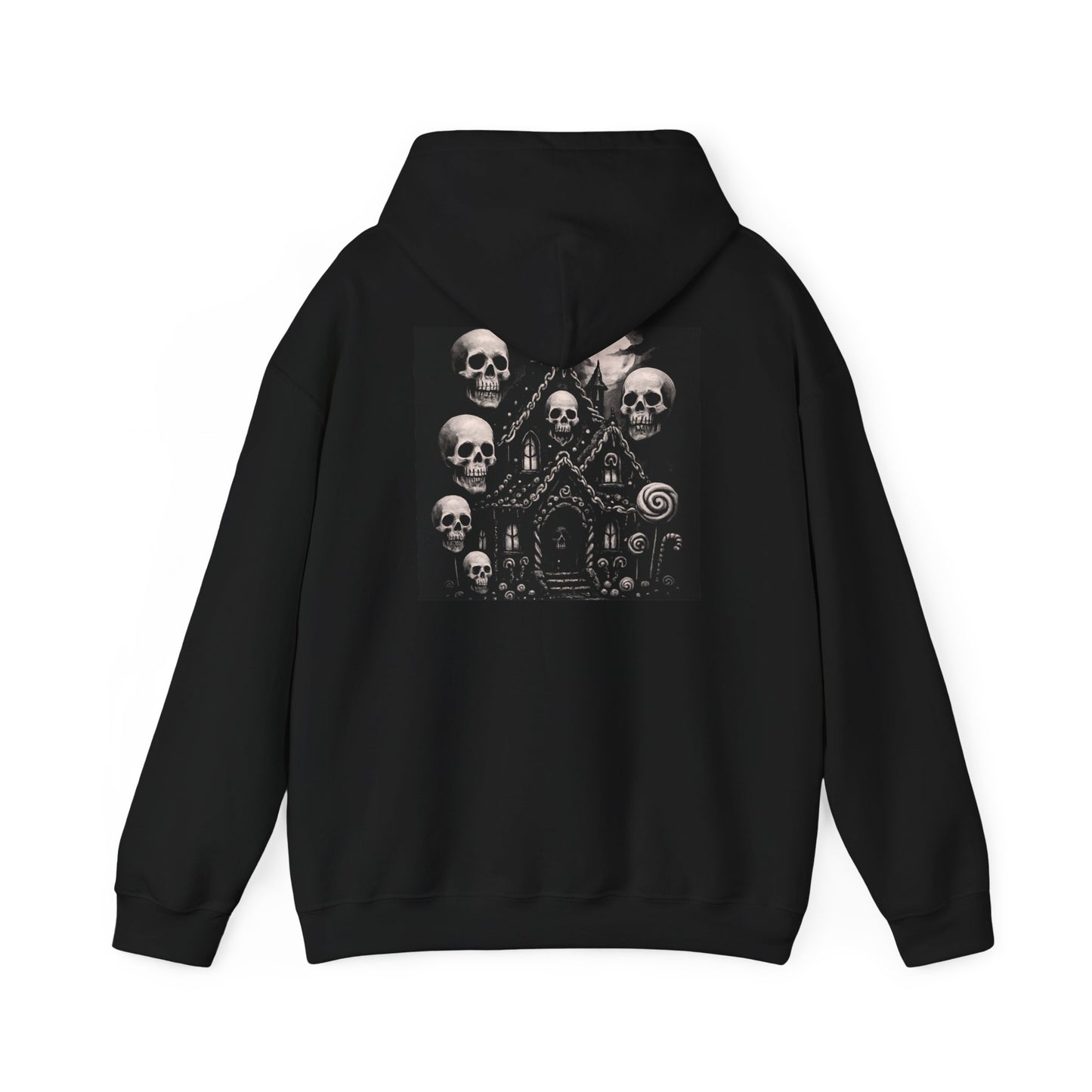 Gothic Haunted House Skull Hoodie Creepy Halloween Hoodie Spooky Gothic Sweatshirt for Men & Women