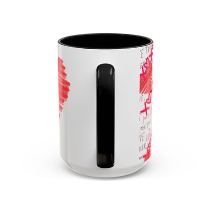 Red Scribble Heart Coffee Mug | Valentine Love Pattern Mug