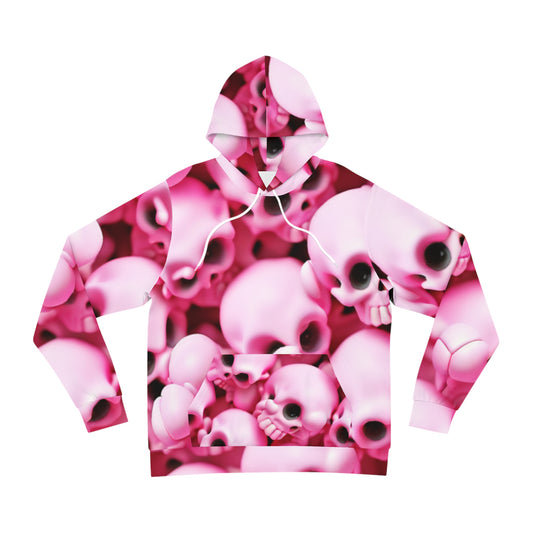 Bold Neon Pink Skull Hoodie  Electric Gothic Streetwear for Men & Women  Statement Halloween Fashion Fashion Hoodie (AOP)