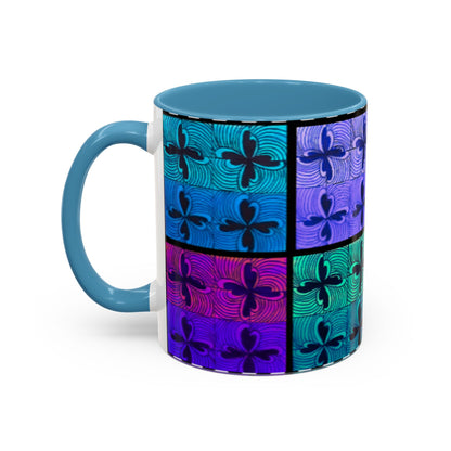 Blue Purple Tile Fleur-de-Lis Mug | Accent Coffee Mug