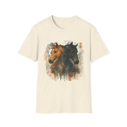 Poetry in Motion Horse T-Shirt Watercolor Horse Lover Shirt Artistic Equestrian Tee Gift for Women Unisex Soft style T-Shirt