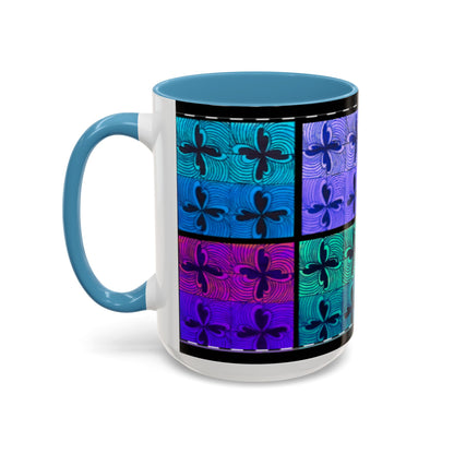 Blue Purple Tile Fleur-de-Lis Mug | Accent Coffee Mug