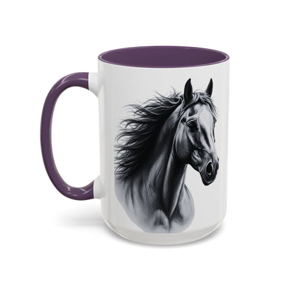 Black Horse Coffee Mug Western Cowboy Horse Art Cup