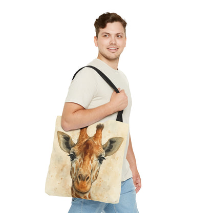 Watercolor Giraffe Face Tote | Animal Print Beach Bag