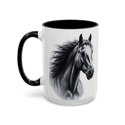 Black Horse Coffee Mug Western Cowboy Horse Art Cup