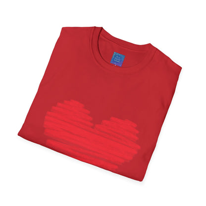 Red Scribble Heart T-Shirt | Hand Drawn Heart, Valentine Top