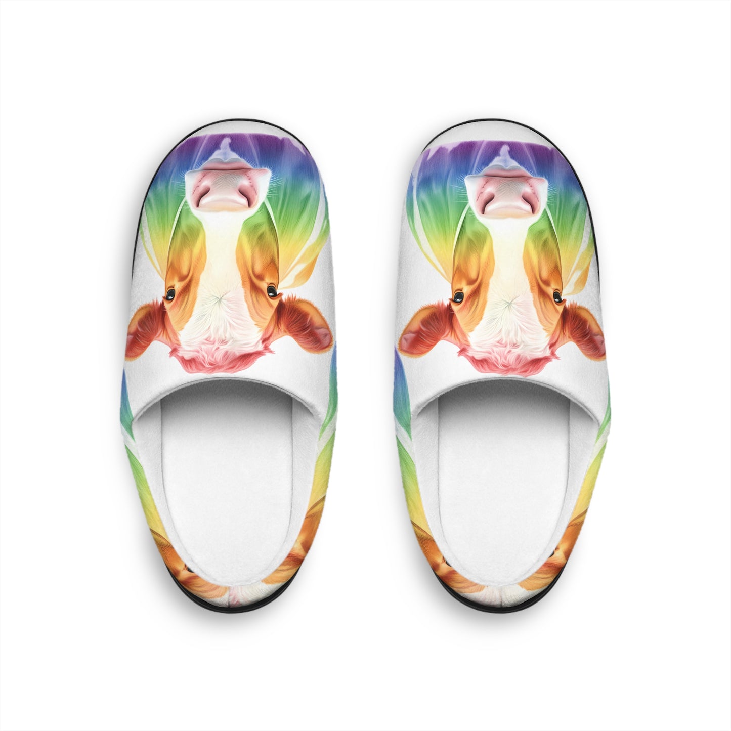 Rainbow Cow Slippers