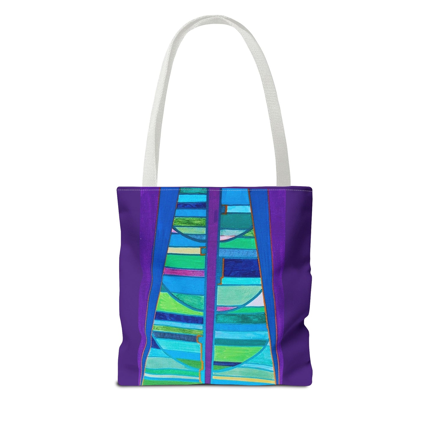 Abstract Blue Green Stained Glass Tote Bag