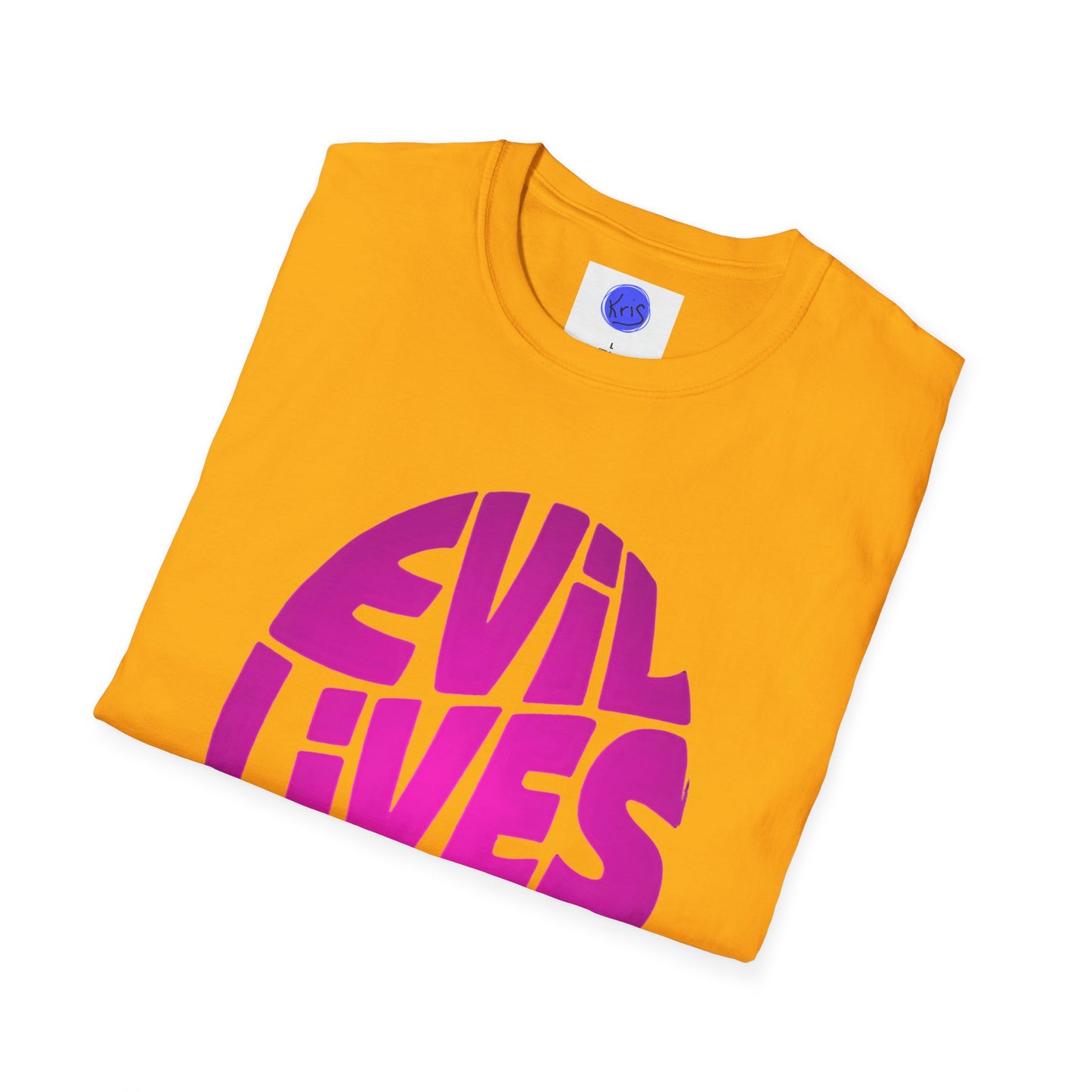Evil Lives Here Halloween T-shirt, Spooky Retro Style, Mens