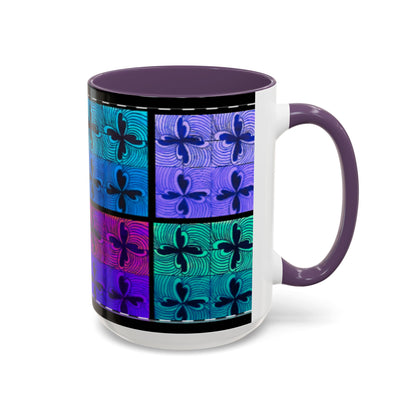 Blue Purple Tile Fleur-de-Lis Mug | Accent Coffee Mug